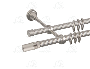 Карниз для штор двухрядный «Цилиндр» Ø16Р/16Р сатин