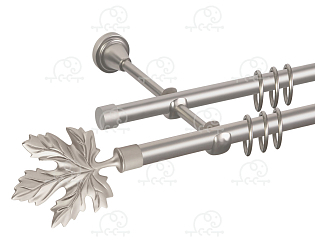 Карниз для штор двухрядный «Клён» D16Г/16Г сатин