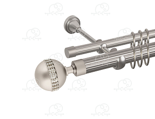 Карниз для штор двухрядный «Авея» D25Р/16Р сатин