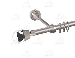 Карниз для штор однорядный «Жемчужина» Ø16Г сатин/хром