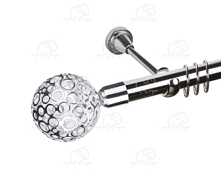 Карниз для штор однорядный «Метеор» D25Г хром