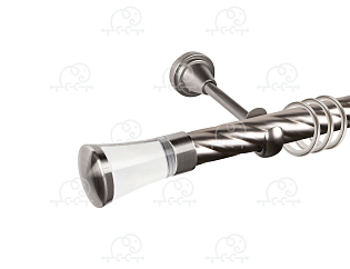 Карниз для штор однорядный «Люксор Стекло» D25К сатин