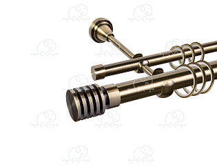 Карниз для штор двухрядный «Наварра» D25Г/16Г антик