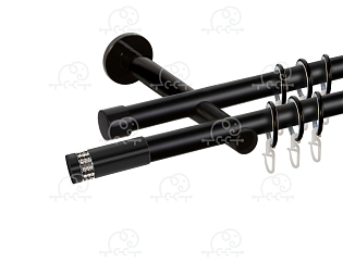 Карниз для штор двухрядный «Диос» D19Г/19Г Черный Матовый