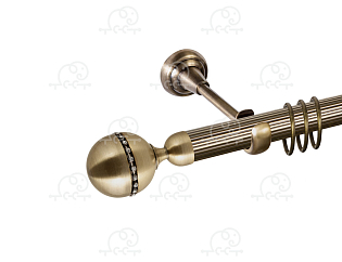 Карниз для штор однорядный «Кортеза» D25Р антик