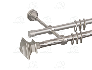 Карниз для штор двухрядный «Верди» D16К/16Г сатин