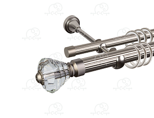 Карниз для штор двухрядный «Кастилия» D25Р/16Р сатин