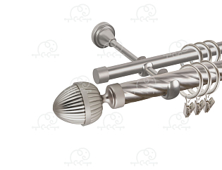 Карниз для штор двухрядный «Милано» D25К/16Г сатин