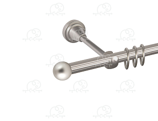 Карниз для штор однорядный «Заглушка шар малый» D16Р сатин