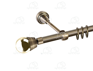 Карниз для штор однорядный «Жемчужина» D16Р антик/золото