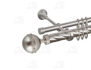 Карниз для штор двухрядный «Таврика» D25К/16Г сатин