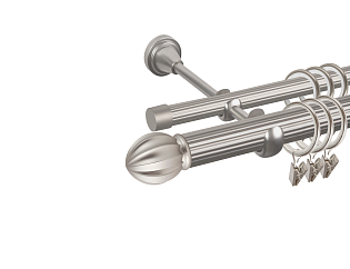 Карниз для штор двухрядный «Тапас» D25Р/16Р сатин