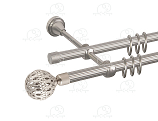 Карниз для штор двухрядный «Гуидо» Ø16Р/16Р сатин