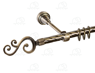 Карниз для штор однорядный «Лоза» D16К антик