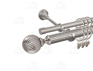 Карниз для штор двухрядный «Орион» D25Р/16Р сатин