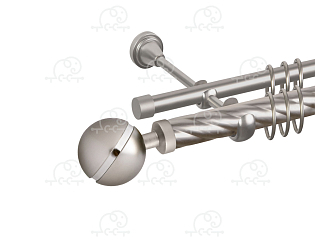 Карниз для штор двухрядный «Сатурн» D25К/16Г сатин