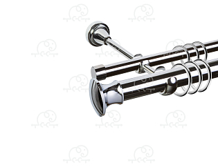 Карниз для штор двухрядный «Пьемонт» D25Г/16Г хром