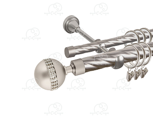 Карниз для штор двухрядный «Авея» D25К/16К сатин