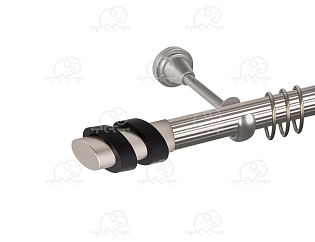 Карниз для штор однорядный «Вена» D25Р сатин/чёрный