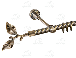 Карниз для штор однорядный «Лист розы» D16Р антик