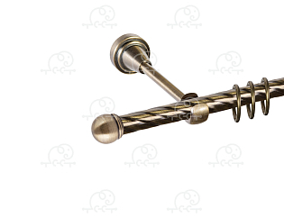 Карниз для штор однорядный «Сфера» Ø16К антик