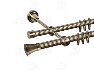 Карниз для штор двухрядный «Монако» D16Р/16Р антик