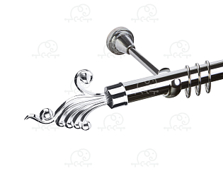 Карниз для штор однорядный «Фантазия» D25Г хром