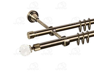 Карниз для штор двухрядный «Кристалл» D16Г/16Г антик