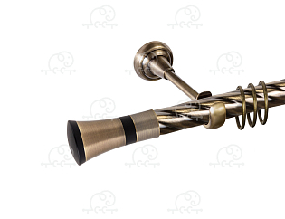 Карниз для штор однорядный «Люксор» D25К антик/чёрный