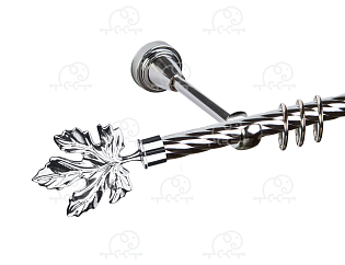 Карниз для штор однорядный «Клён» D16К хром