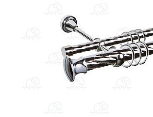 Карниз для штор двухрядный «Пьемонт» D25К/16К хром