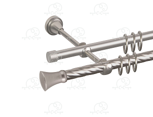 Карниз для штор двухрядный «Монако» D16К/16Г сатин