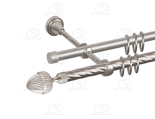 Карниз для штор двухрядный «Милано» D16К/16Г сатин