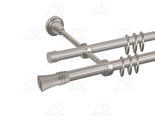 Карниз для штор двухрядный «Арига» D16Р/16Р сатин