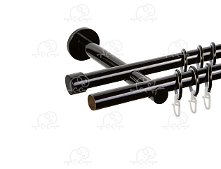 Карниз для штор металлический Dance 2-рядный D19/19 (труба гладкая/гладкая)