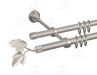 Карниз для штор двухрядный «Лист ветка» D16Р/16Р сатин