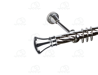 Карниз для штор однорядный «Колокол» D25К хром