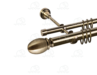 Карниз для штор двухрядный «Белуно» D25Г/16Г антик