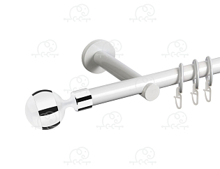 Карниз для штор однорядный «Шар» D19Г белый