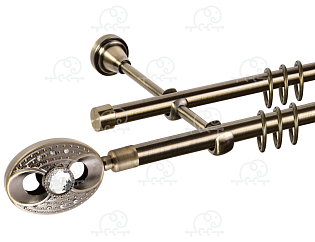 Карниз для штор двухрядный «Игнацио» Ø16Г/16Г антик