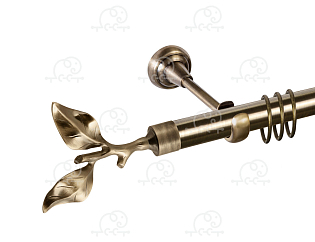 Карниз для штор однорядный «Лист розы» D25Г антик