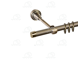 Карниз для штор однорядный «Заглушка плоская» D16Р антик