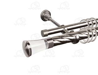 Карниз для штор двухрядный «Люксор Стекло» D25К/16Г сатин