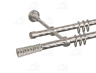 Карниз для штор двухрядный «Торино» D16К/16К сатин