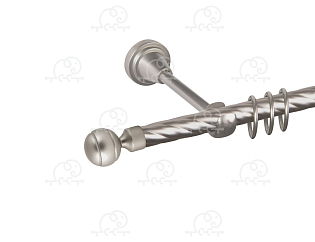 Карниз для штор однорядный «Шар рифленый» D16К сатин