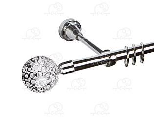 Карниз для штор однорядный «Метеор» D16Г хром