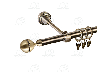 Карниз для штор однорядный «Кортеза» D16Г антик