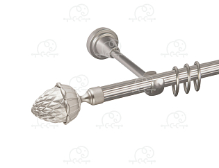 Карниз для штор однорядный «Шишка» D16Р сатин