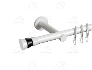 Карниз для штор однорядный «Конус» D19Г белый