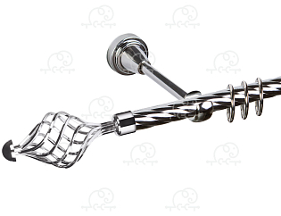 Карниз для штор однорядный «Ажур» D16К хром